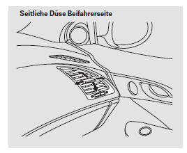 Zum Einstellen des Luftstroms von den einzelnen Düsen in der Mitte und auf