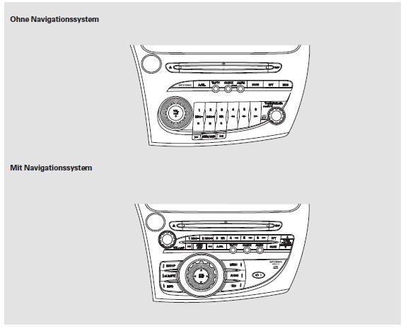 Audioanlage (bei Fahrzeugen ohne Navigationssystem)