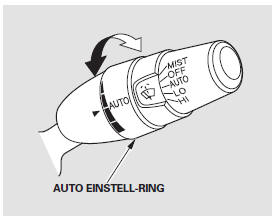 Die Empfindlichkeit des Systems kann durch Drehen des AUTO-Einstellrings am