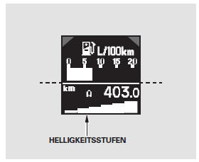 Die Helligkeitsstufe wird durch sechs Stufen im Multi-Informationsdisplay