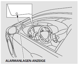 Die Alarmanlage wird automatisch 15 Sekunden (25 Sekunden bei aktiviertem