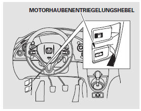 1. Das Fahrzeug abstellen und die Feststellbremse betätigen. Den