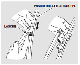 3. Das Wischerblatt vomWischerarm trennen: