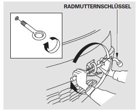 3. Den Abschlepphaken durch die Öffnung in die Schraubenbohrung hinter dem