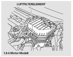 4. Das neue Luftfilterelement in das Luftfiltergehäuse einsetzen.