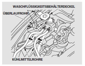 Zum Auswechseln einer Glühlampe auf der rechten Seite, den oberen Teil des